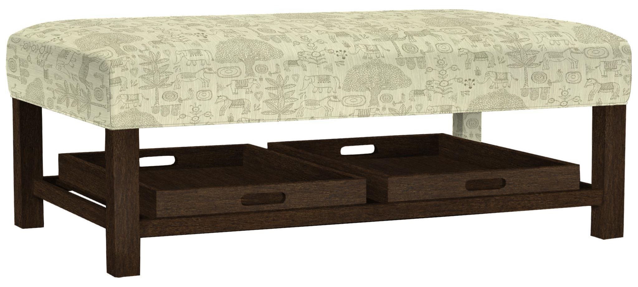 Bassett Lori 15085030 Cocktail Ottoman with Tray Storage Esprit